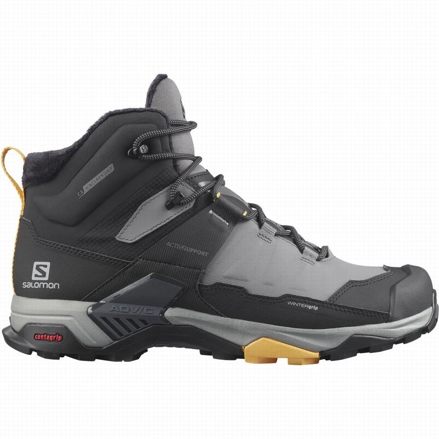 Salomon X Ultra 4 Mid Winter Thinsulate™ Climasalomon™ Vízálló Férfi Téli Bakancs Fekete/Szürke (WGF